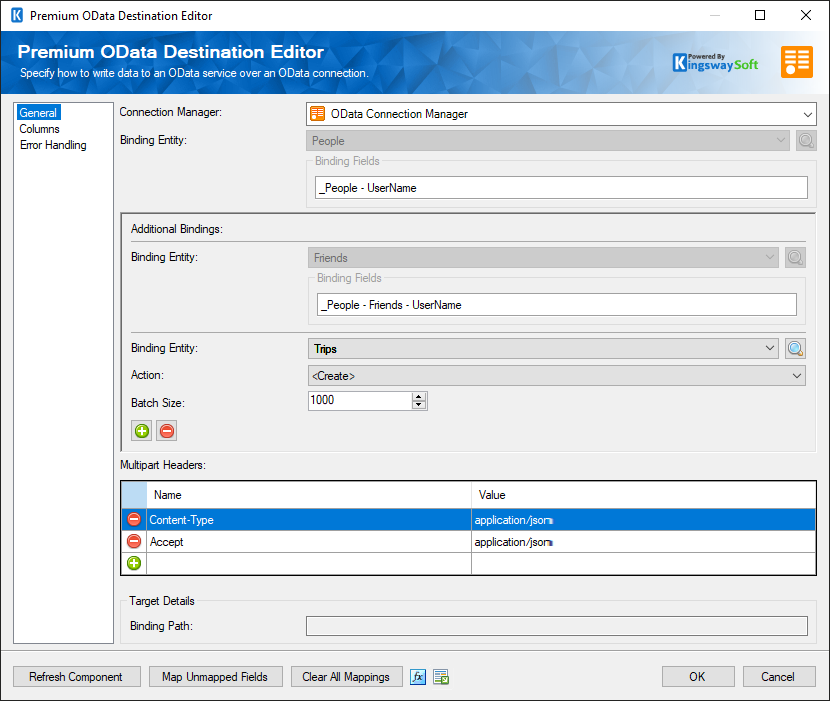 SSIS OData Destination Component